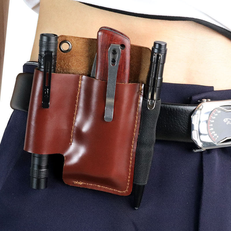 户外EDC战术工具皮套腰包手电筒套军刀收纳腰挂包