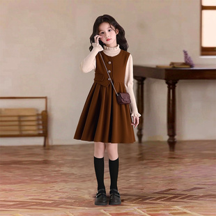 洋气简约休闲时尚 2025新款 百搭高级感连衣裙 裙套装 女童连衣秋冬季