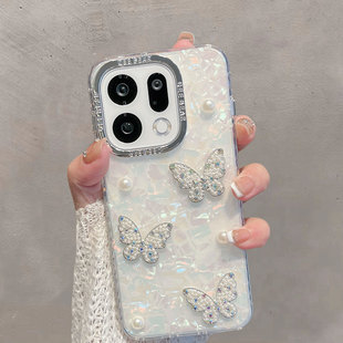 适用于oppofindx9手机壳find 女plj110小清新plg110蝴蝶oppofinx9por高级感opx防摔oppofingx x9pro半透明新款