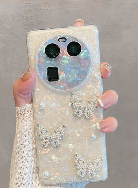 适用于oppofindx6手机壳0pp0find x6pro半透明pgfm10新款女opx6por小清新oppofinx蝴蝶高级感oppofx防摔finx