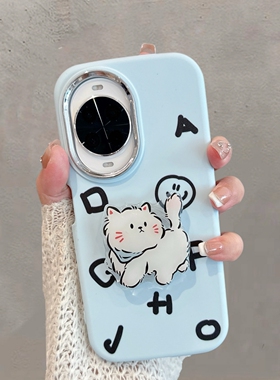 适用于华为nova14手机壳n0va14pro新款女tlr一al00可爱猫咪n14por带支架nove软壳navo浅蓝色novo创意note防摔