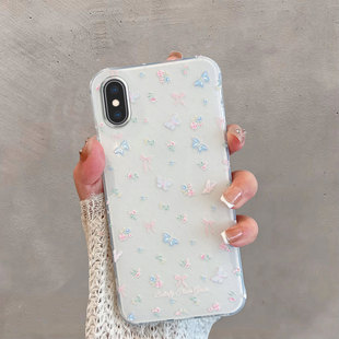 适用于苹果x手机壳xs不包镜头xsmax新款 xsm叉s防摔套ix创意ins风ipx xr女iphone8x小清新10xmax蝴蝶iponex薄款