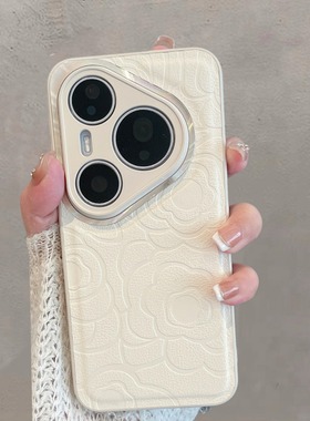 适用于华为pura80手机壳pura80pro新款女p80pro+全包pure80ultra防摔p8o简约p八零por十加山茶花u高级感puro