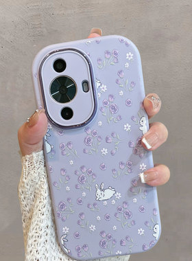 适用于华为nova12活力版手机壳nove11紫色hinova11pro小清新ultra花朵fin一al60可爱foa-al00兔子por全包防摔