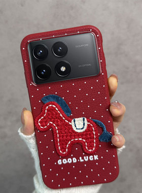 适用于红米k70手机壳redmik70pro新年款小米23113RKC6C马年red米70k红色por防摔软壳女k7o薄款波点中国风创意