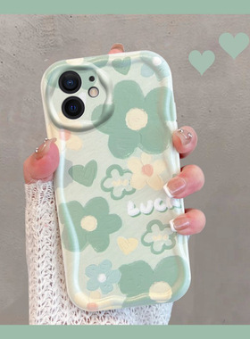 适用于苹果11手机壳i11pro小清新promax绿色十一por花朵ip11p新款pormax女iph镜头全包pm防摔pr0创意软壳pmax