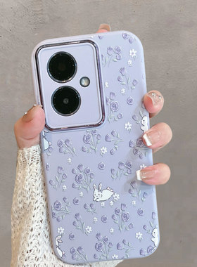 适用于vivoy78+手机壳紫色小清新V2271A花朵y78十加voviy可爱voy兔子viviy全包防摔vovoy步步高viv0维沃vivov