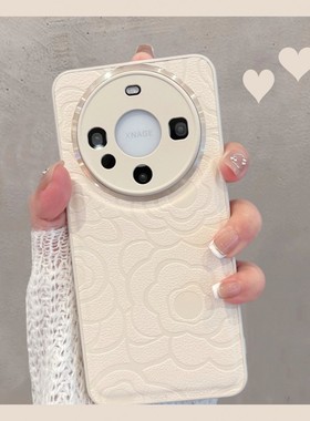 适用于华为mate60手机壳mata60pro新款mt6o女m60por+系列mete全包meite防摔meta简约mat山茶花meat纯色mare十