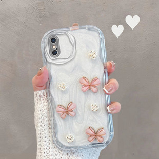 适用于苹果x手机壳xs时尚 xmax女iponex小清新iphone8x立体蝴蝶10xsxmax全包防摔ix软壳大ipx叉xmas xsmax新款