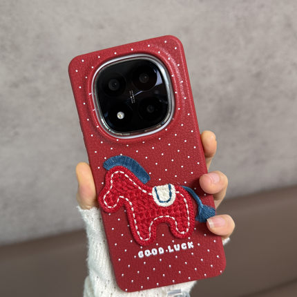 适用于红米note14pro手机壳redminote14pro+新年款小米24090RA29C马年5g红色red米por十加防摔软壳女薄款波点
