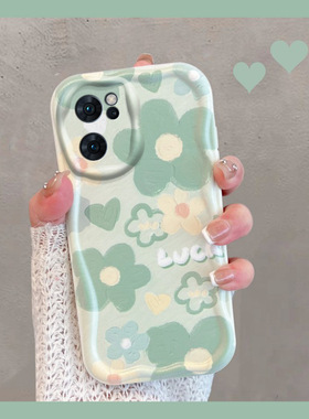 适用于opporeno7手机壳reno7se小清新7pro5g绿色pfjm10花朵新款女opopreno75g全包防摔opporone7es软壳oppor7