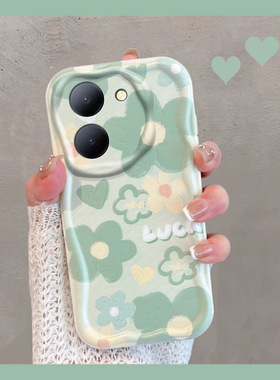 适用于vivoy78手机壳y78+小清新y78m新款女V2278A绿色v2271a花朵vivo步步高vovoy全包防摔viviy软壳丫78十加