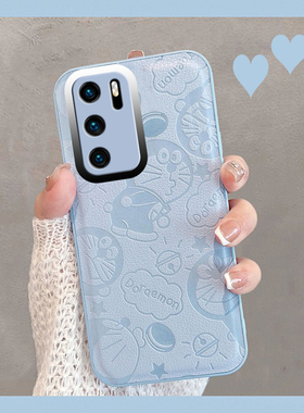 适用于华为p40手机壳p40pro蓝色ana一anoo新款els-an00全包防摔p4o创意p4opro曲屏ppro男可爱女荣耀p四零por