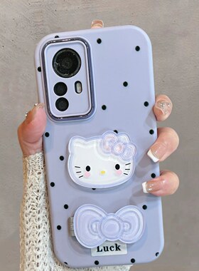 适用于小米12手机壳xiaomi12pro新款12x可爱12s少女心12spro带支架12por天玑版十二紫色s12卡通软壳spor全包