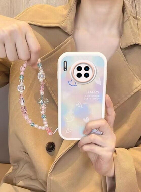 适用于华为mate30手机壳m30pro5g新款mt30epro带手链mete305g手绳meta30p全包mata3o防摔meite女por彩色曲屏