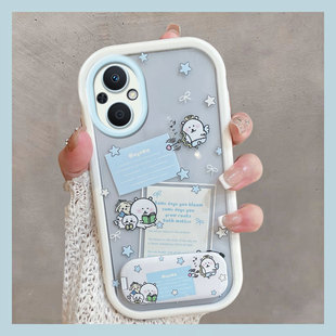 适用于oppoa96手机壳pfum10透明pha120可爱0pp0a96支架opa965g 5g带镜子oppa新款女poopa全包防摔opooa opopa