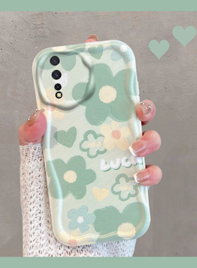 适用于vivoz5手机壳y7s小清新iqooneo855绿色v1913a花朵新款女vivoy7s全包防摔维沃z5vivo软壳iqoo竞速版neo