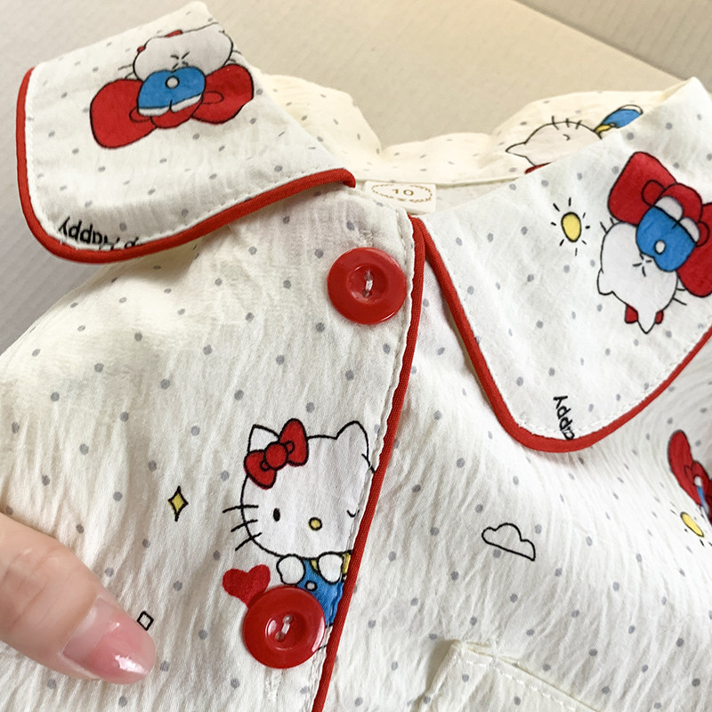 女童睡衣春秋季薄款2026新款儿童云朵棉长袖小女孩大童家居服套装