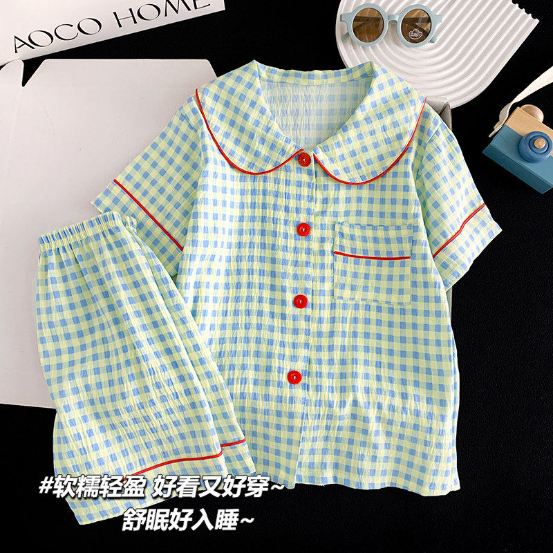 2026新款女童夏季睡衣套装纯棉短袖薄款公主风女孩大童儿童家居服