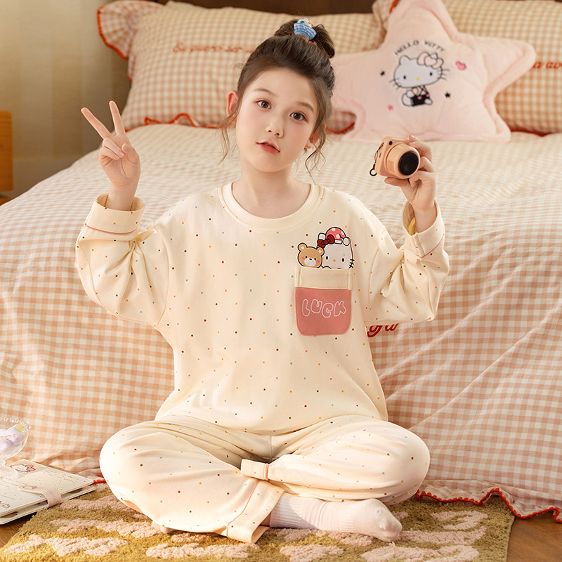 儿童睡衣女童2026新款春秋季纯棉长袖公主女孩大童学生家居服套装