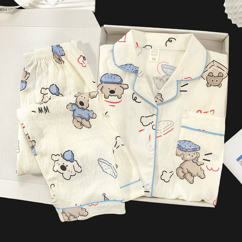 男童睡衣春秋季纯棉薄款长袖套装儿童男孩大童2025新款家居服夏款