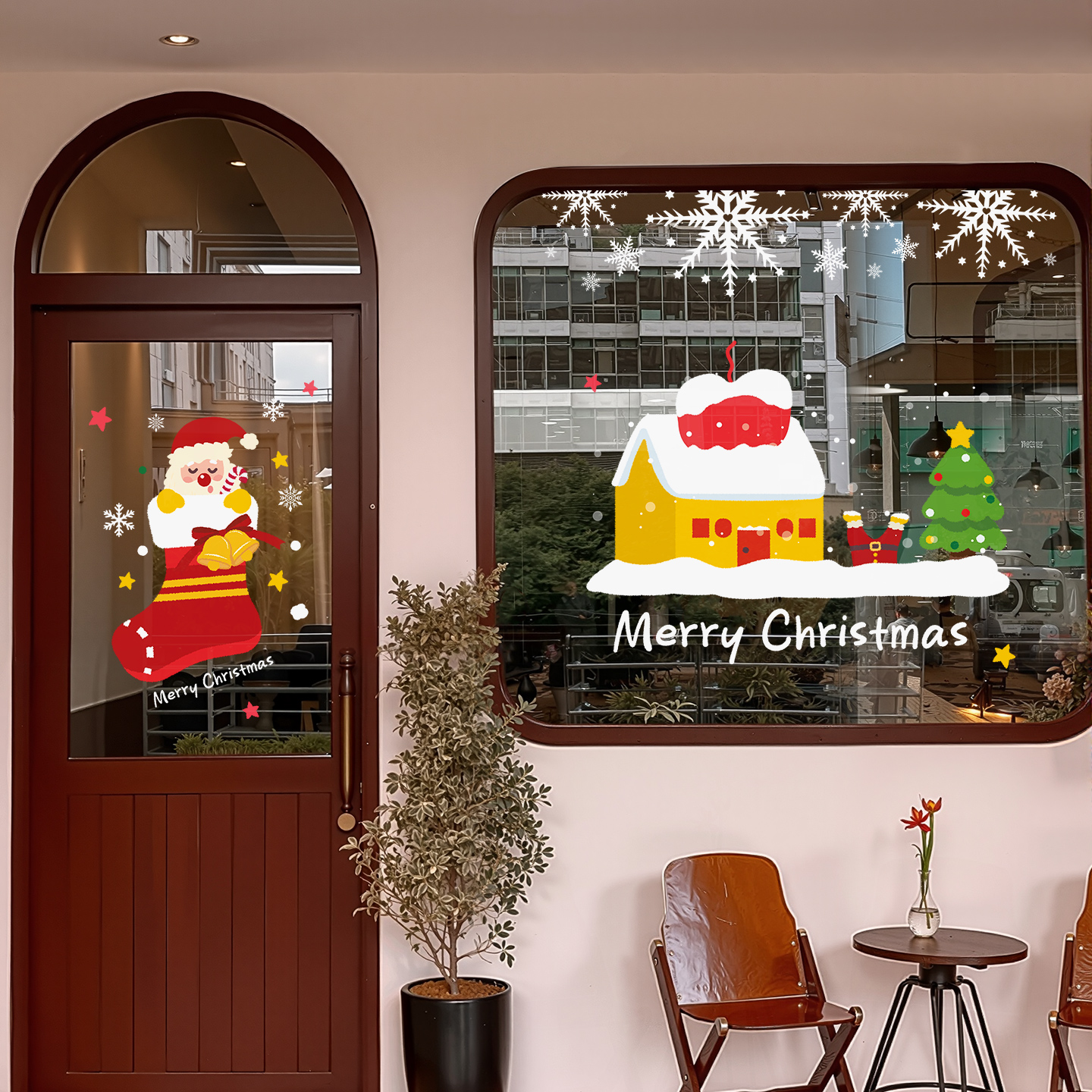 圣诞节装饰品窗花玻璃静电贴