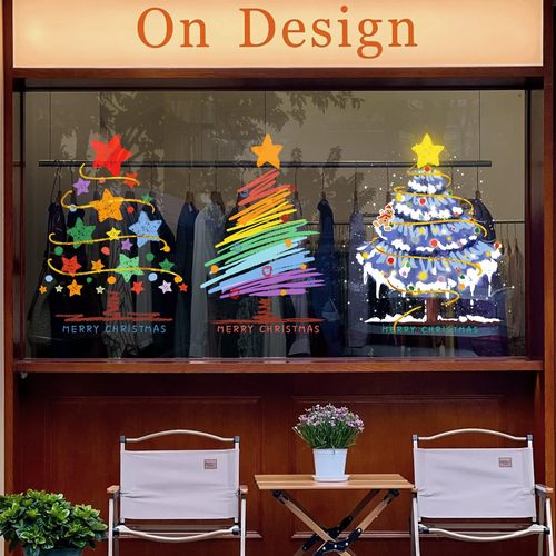 圣诞节装饰品橱窗玻璃门贴纸