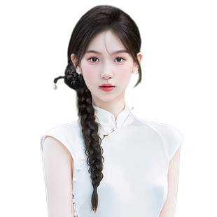 假发辫马尾女古风新中式高马尾假发抓夹旗袍汉服仿真发编发侧马尾