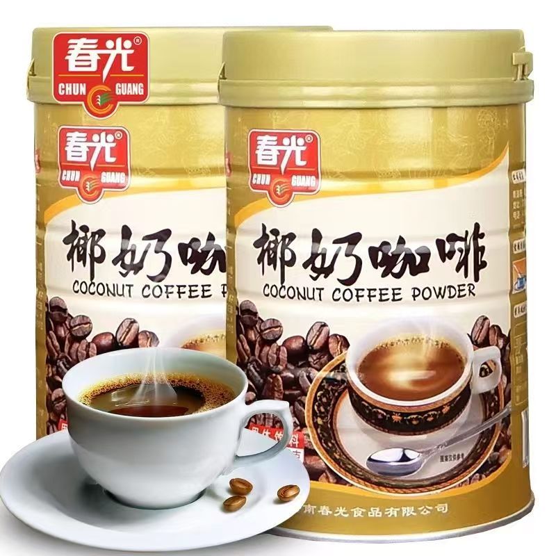 海南春光椰奶咖啡400克罐装好吃休闲冲饮办公室速溶咖啡椰香浓郁