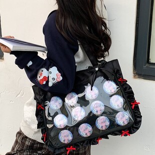 日系二次元大食量丝带痛包少女大容量手提包托特包学生书包大容量