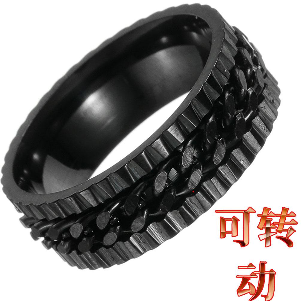 链条男士戒指钛钢饰品ring