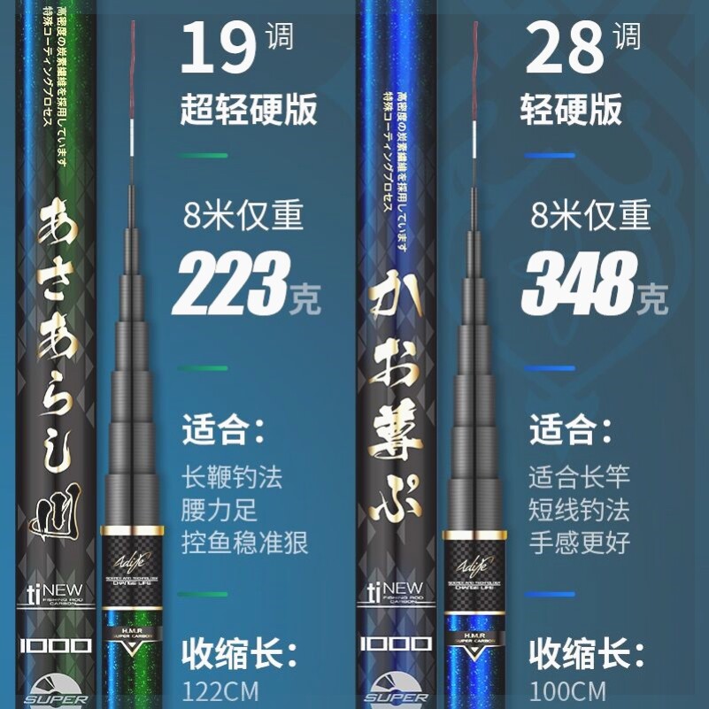 名伦鱼竿旗舰钓鱼竿碳素超轻超硬8/10/11/12/13/15米传统长打窝炮
