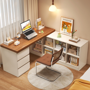 实木转角学习桌家用卧室客厅飘窗床尾书桌学生学习写字电脑桌子
