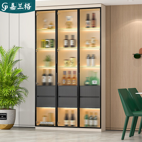 轻奢现代超薄玻璃门餐柜酒柜