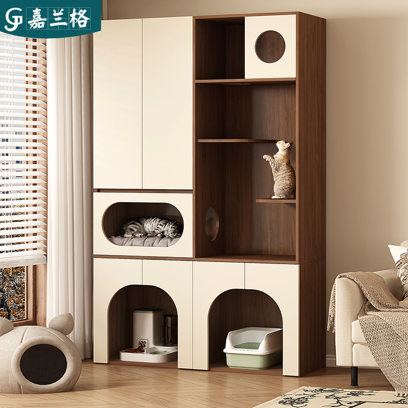 实木阳台猫窝柜大容量猫屋猫别墅