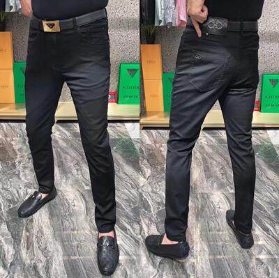 拉链长裤水洗春秋季黑色牛仔裤