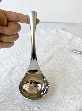 【烟斗勺极其厚重】304不锈钢喝汤勺粥勺汤匙圆头勺调羹桌面小汤