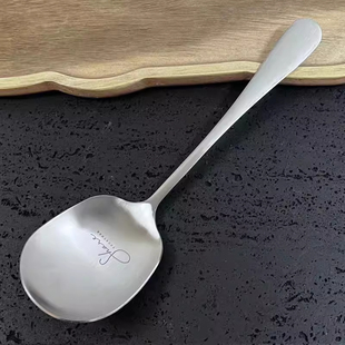 高档哑光不锈钢分菜勺长柄家用酒店自助餐公用勺特大号调羹沙拉勺