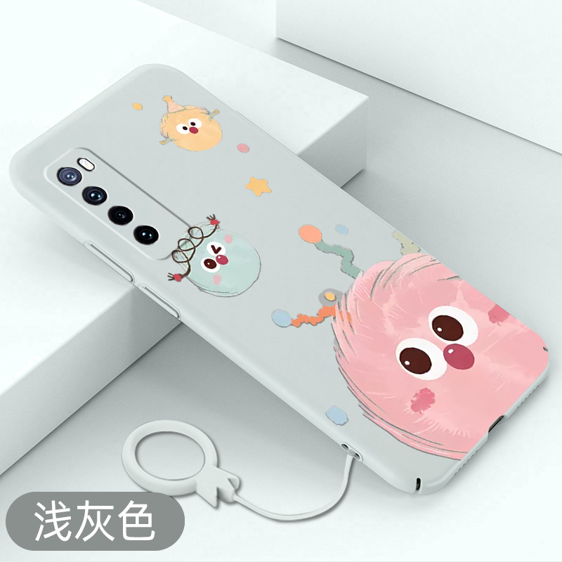 适用华为nova7手机壳粉色煤球nova7pro超薄硬壳nova7se全包防摔新款高级感爆款卡通可爱保护套不顶膜小众外壳