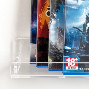 适用PS4PS5游戏光盘收纳架switch游戏碟展示墙架免钉置物架亚克力