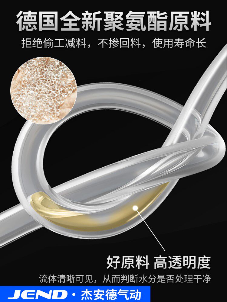 适用杰安德PU气管气动气泵配件大全高压空压机透明软管6/8*5/10mm