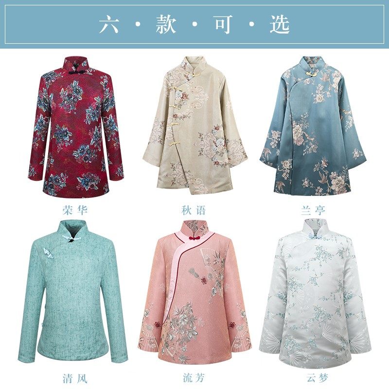 寿衣 女全套 年轻纯棉汉服高端寿服 老人冲喜七斜襟真丝殡葬用品