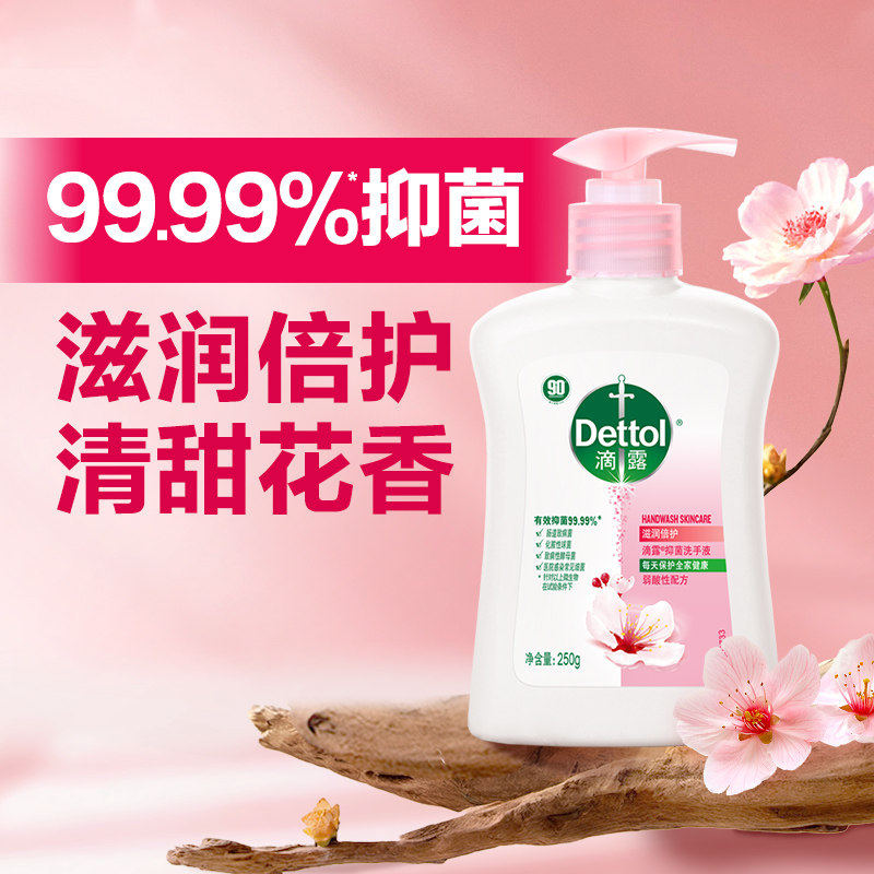滴露洗手液抑菌99.99%滋润倍护250g瓶装按压式家庭实惠装官方正品,洗护清洁剂/卫生巾/纸/香薰,洗手液,淘宝优惠券,粉丝福利购,淘宝优惠卷