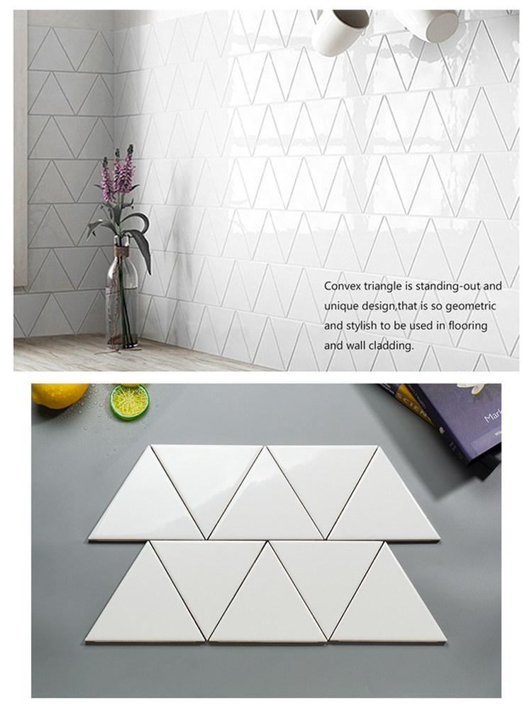 Nordic kitchen bathroom tile triangle handmade brick balcony bathroom bar small flower brick wall brick floor tile