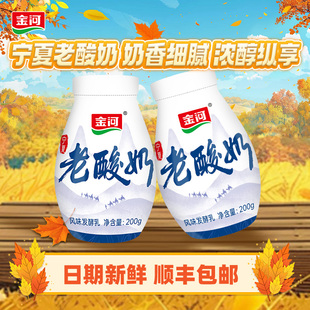 宁夏金河老酸奶低温原味发酵乳酸牛奶200g*6顺丰包邮