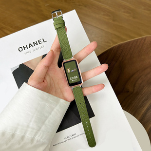 表带舒适女生band6pro表链荣耀智能运动手环七八十代手表带新款 8nfc版 创意 9腕带皮质高级感7 适用华为手环10