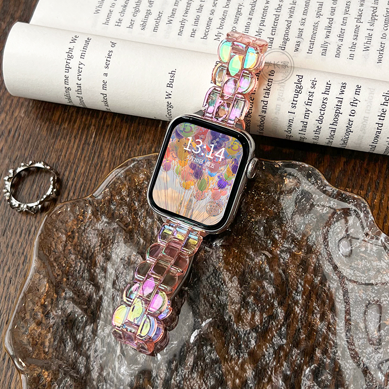 iWatchs10手表表带镭射炫彩树脂