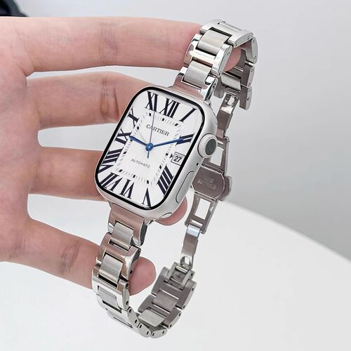 适用iWatch手表带金属工字蝴蝶扣
