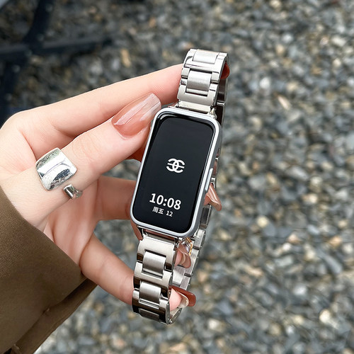 适用手环10工字蝴蝶扣不锈钢表带