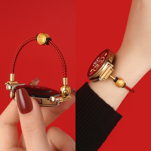 适用华为gt5新年编织红绳串珠表带watchgt4女新款 2女士专用腕表 智能手表手链5pro高级表链watch4红色系列gt3